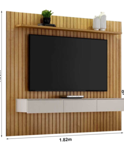 Home Suspenso Maceió TV até 75" Ripado Larg. 1.82m Cinamomo/Off White - Valdemoveis - Imagem 2