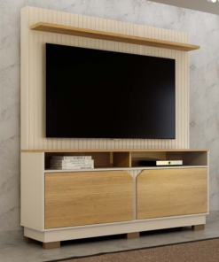 Home Berlim Com Painel Fresado TV até 55 Polegadas Larg. 1.35m Off White/Cinamomo - Valdemoveis