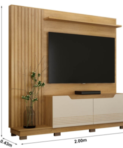 Home Santiago Ripado TV até 80 Polegadas larg. 2.00m Cinamomo/Off White - Valdemoveis - Imagem 2