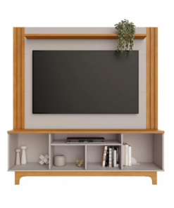 Home Bálsamo Larg. 1.50m Cinamomo/Off C/ Detalhe Ripado para TV até 65" - JCM - Imagem 2
