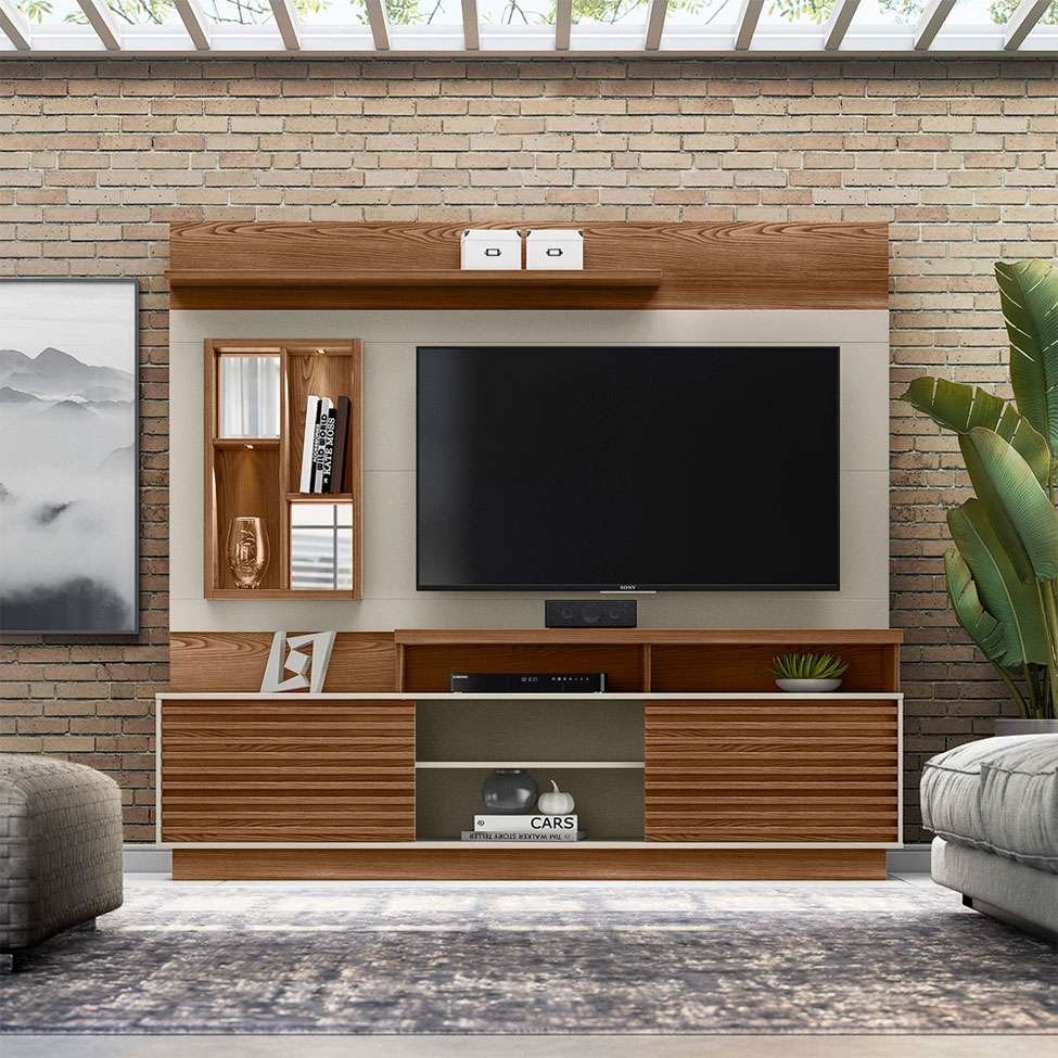 Home Eldorado TV até 65 Polegadas Freijó/Off White Larg. 2.00m Linea Brasil - Imagem 2