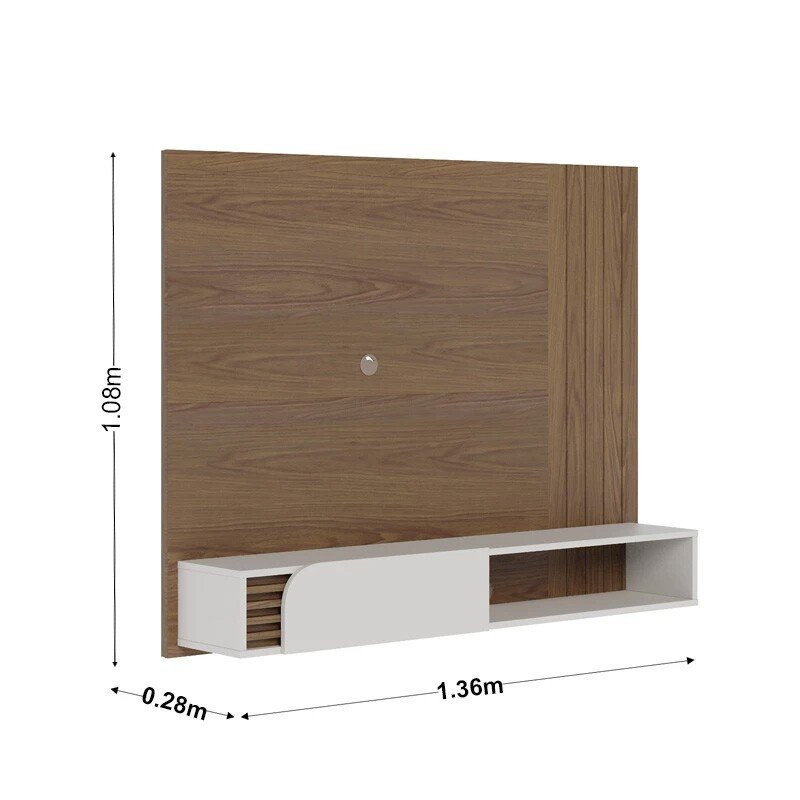 Home Suspenso Jurerê Larg. 1.36m Amêndoa/Off White para TV até 55" - Colibri - Imagem 2