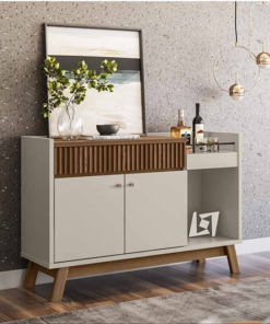 Buffet Lucca com 2 Portas e 1 Gaveta Freijó/Off White Linea Brasil