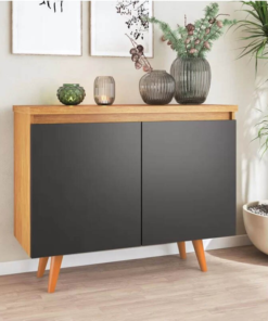 Buffet Uno com 2 Portas larg. 1.01m Mel/Preto Viero