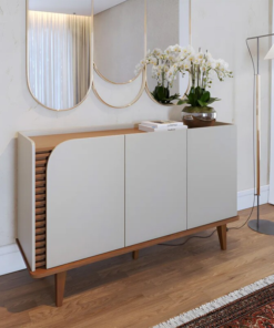 Buffet Jurerê C/Detalhe Ripado Larg. 1.36m Off/Freijó - Colibri