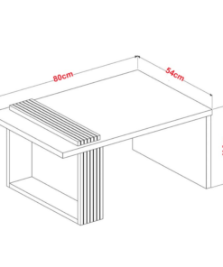 Mesa de Centro JB 8020 Luxo Larg. 80cm Pérola/Nature JB Bechara - Imagem 3