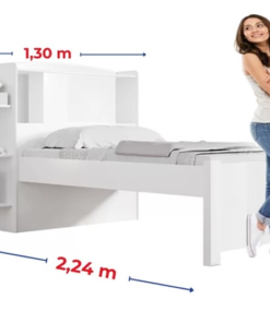 Cama Solteiro Milênio + Cama Auxiliar 2 Gavetas Branca - D Doro - Imagem 3