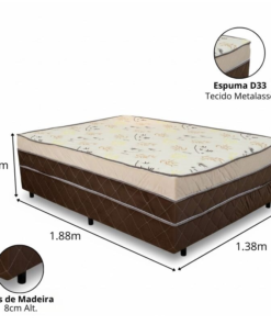 Alternative view of Cama Box Casal Ortopédica D33 138x188x58 Ortobel - Suporta até 250kg