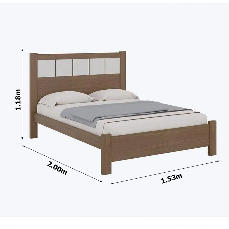 Cama Casal Primícia Castanho/Off Larg. 1.53m - D Doro - Imagem 2