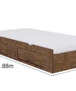Alternative view of Cama Auxiliar Solteiro 2 Gavetas Ypê 93x188x33 - D Doro