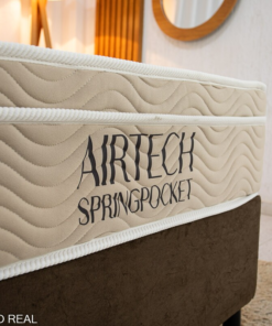 Box Solt. Sued Marrom Nosso Sonho + Colchão Solt. Airtech Springpocket 88x188x62 Molas Ensacadas - Ortobom - Imagem 3