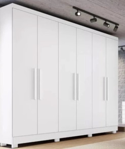 Combo - Guarda-roupa Sergipe Branco 6 PTS C/ Pés 100% MDF Larg. 1.80m - Bianchi + Cama Box Solteiro Rondoconfort Ortopédico D33 Selada - Rondomóveis - Imagem 2