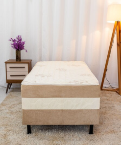 Cama Solteiro Unibox Sonho Bom Bege 88x188x60 - Nosso Sonho - Imagem 2