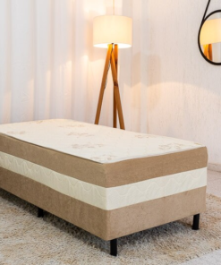 Cama Solteiro Unibox Sonho Bom Bege 88x188x60 - Nosso Sonho