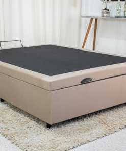 Alternative view of Base Box Baú Casal Eli 138x188x42 Sued Bege Blindado Nature