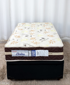 Box Baú Solt. Pop Veludo Preto Nature + Colchão Solt. Livina 88x188x25 D33 e Molas Ensacadas - Orthoside - Imagem 3