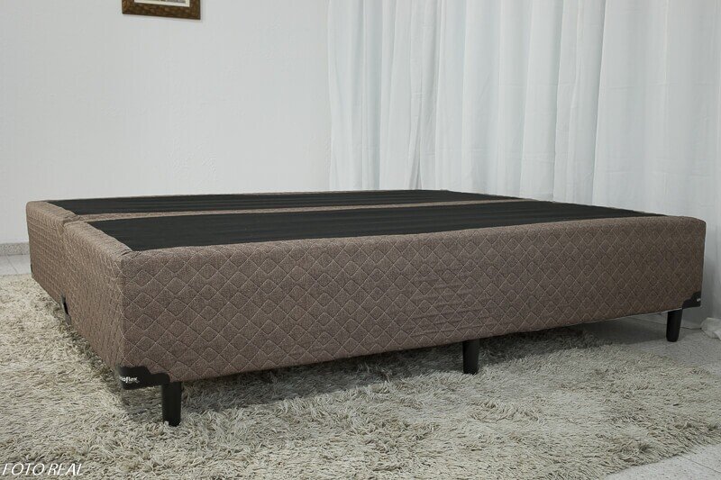 Box Queen Bipartida Coimbra 158x198x43 Marrom Umaflex - Imagem 3