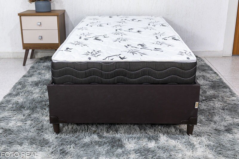 Box Solteiro Zeus Korino Café SE + Colchão Solteiro Extra firme 92x188x53 Lestespuma - Imagem 2