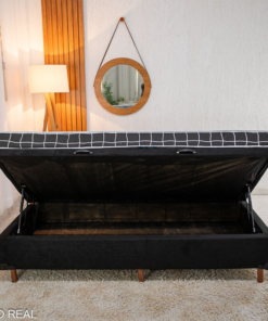 Box Baú Solteiro Carioca Sued Preto Blindado Bioflex + Colchão Solteiro Soffie Lotus 88x188x54 D20 - Nosso Sonho - Imagem 2
