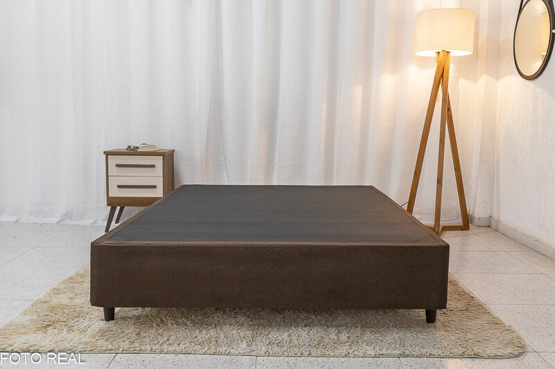 Box Casal Classic Sued Marrom 138x188x40 - Anjos - Imagem 2