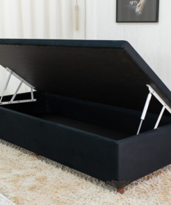 Base Box Baú Solteiro Prime 88x188x38 Sued Preto SE