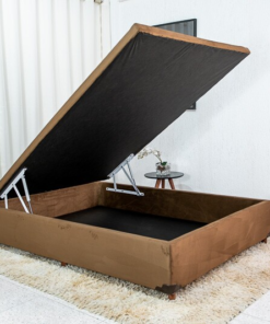 Base Box Baú Casal Prime 138x188x43 Sued Chocolate