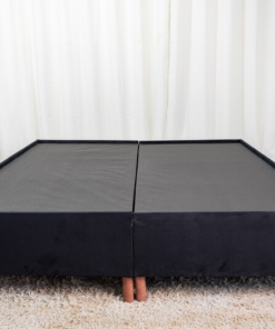 Base Box Queen Bipartida Zeus 162x200x38 Sued Preto SE - Imagem 2