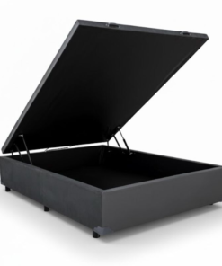 Base Box Baú Casal 138x188x42 Veludo Cinza Portobel