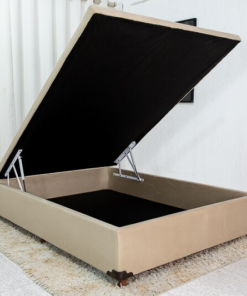 Base Box Baú Casal Prime 138x188x43 Sued Capuccino SE