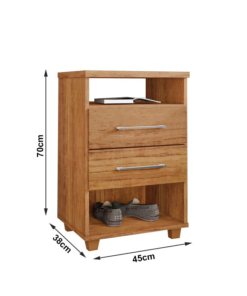 Mesa de Cabeceira Valente Cedro 2 Gavetas Larg. 0.45m Rud Rack - Oferta de Natal - Imagem 2