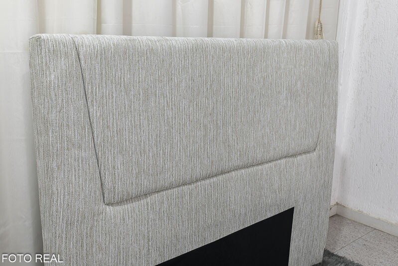 Cabeceira Casal Kyoto Malha Cinza Largura 1.40m
