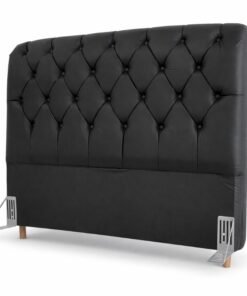 Cabeceira Casal Lavínia Korino Preto Largura 1.40m