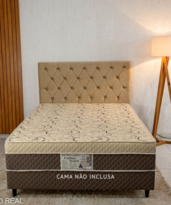 Cabeceira Casal Vitória Veludo Bege Larg. 1.40m - Imagem 2