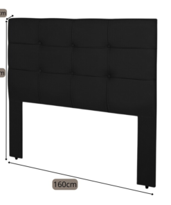 Cabeceira Queen 1.60 Eslovênia Veludo Preto - Imagem 3