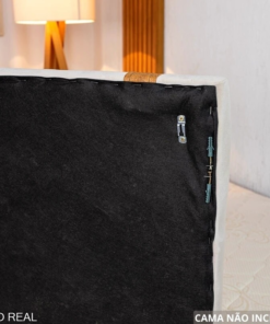 Painel Casal 1.40 Leticia Veludo Preto - Imagem 3