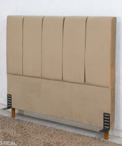 Cabeceira Casal Roma Veludo Bege Larg. 1.40m