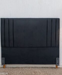 Cabeceira Casal Portinari Veludo Preto Larg. 1.40m - Imagem 3