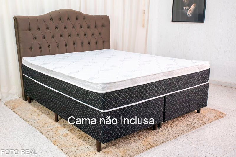 Cabeceira Queen Berlim Veludo Marrom Larg. 1.60m
