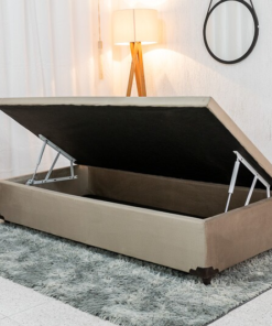 Base Box Baú Solteiro Prime 88x188x38 Sued Capuccino SE