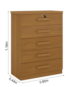 Cômoda Ipanema Cinamomo 5 Gavetas Larg. 0.85m - D Doro - Imagem 2