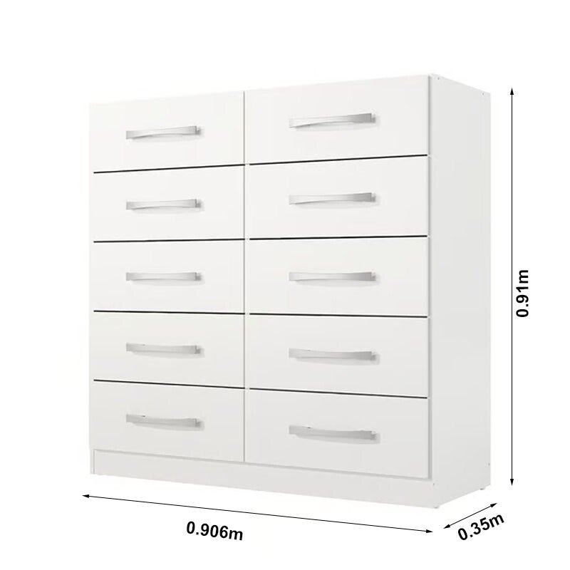 Cômoda Torres 10 Gavetas Larg. 0.90m Branco Rodial Móveis - Imagem 2