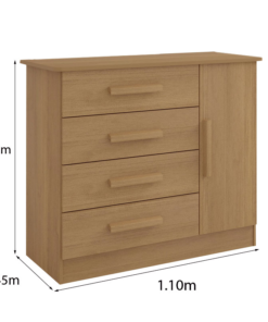 Cômoda Firenze Cinamomo 4 Gavetas e Sapateira Larg. 1.10m - D Doro - Imagem 2