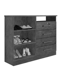 Cômoda Sapateira 4 Gavetas New Athos Cinamomo/Off D'Dorro - Imagem 2
