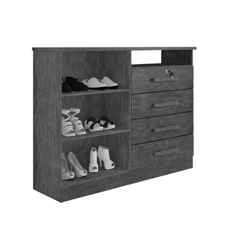 Cômoda Sapateira 4 Gavetas New Athos Cinamomo/Off D'Dorro - Imagem 2