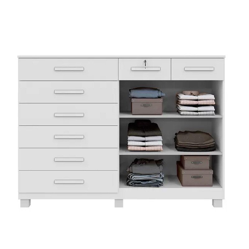 Cômoda com 8 Gavetas 2 Portas New Triunfo Branco Benetil - Imagem 2