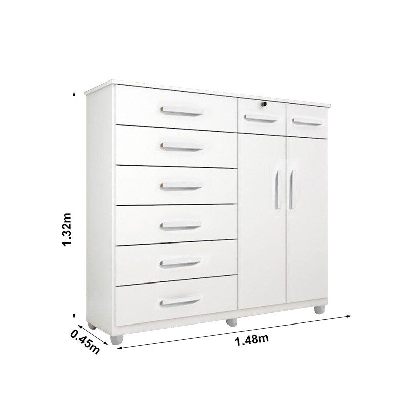 Cômoda com 8 Gavetas 2 Portas New Triunfo Branco Benetil - Imagem 3