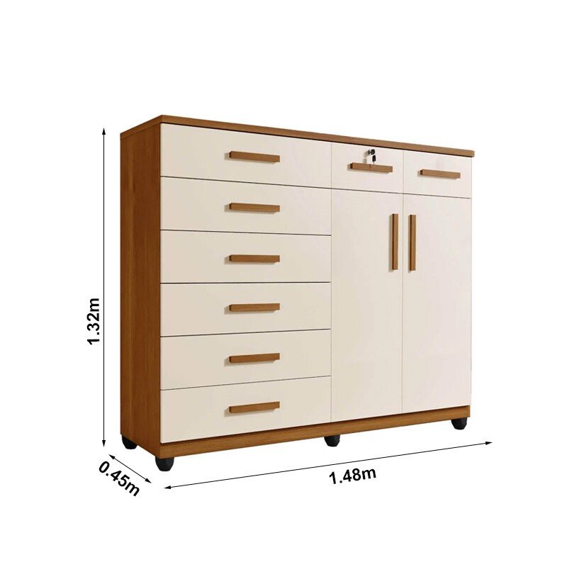 Cômoda com 8 Gavetas 2 Portas New Triunfo Cinamomo/Off White Benetil - Imagem 3