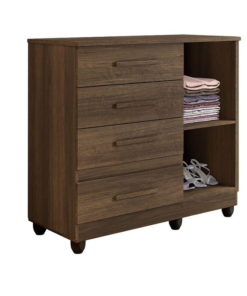 Cômoda New Florença com 4 Gavetas e 1 Porta Imbuia Benetil - Imagem 3
