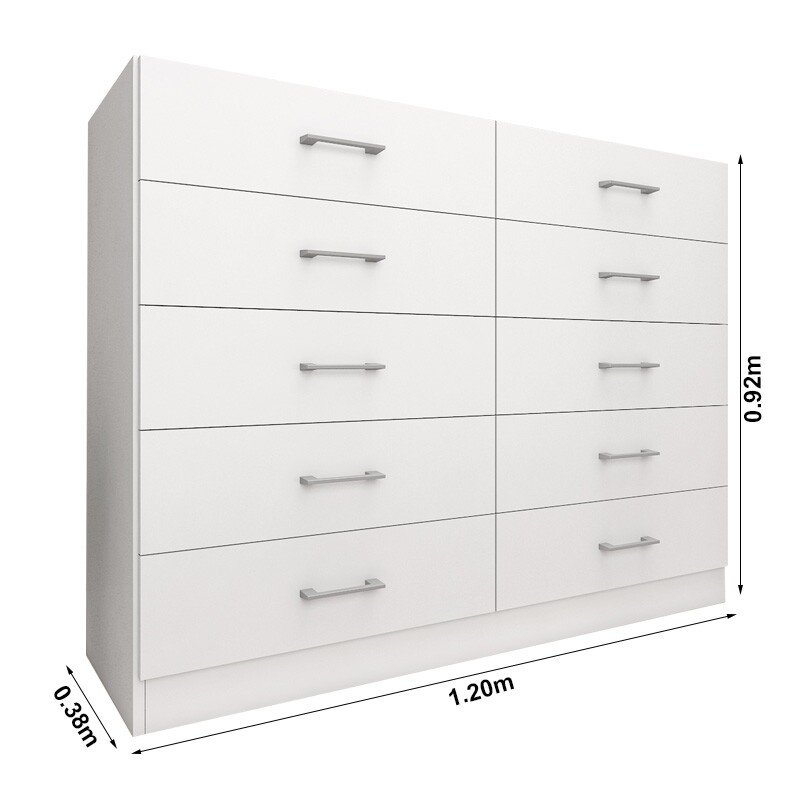 Cômoda 10 Gavetas Caribe Branco CO802 Fellicci - Imagem 2
