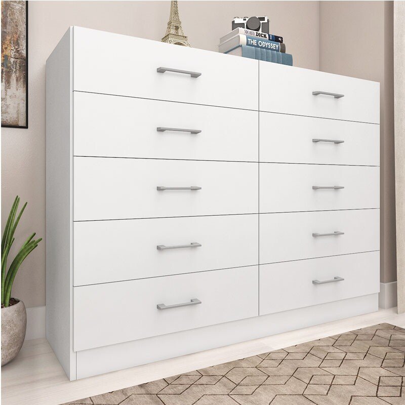 Cômoda 10 Gavetas Caribe Branco CO802 Fellicci